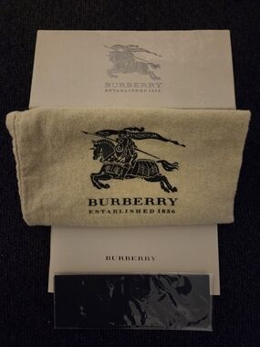 Burberry Eyeglass Box, New Coth,  Booklet, Dust Bag Equestrian Knight